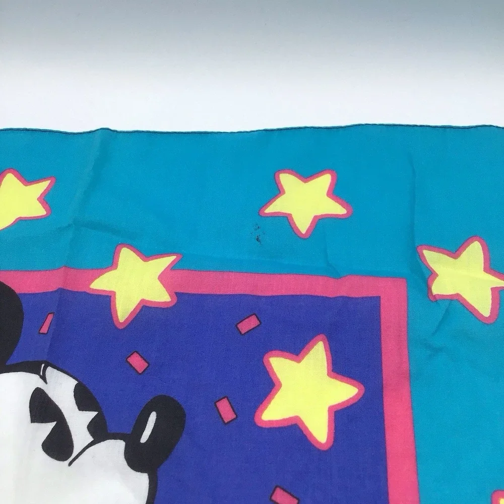 Vintage 90s Walt Disney Disneyland resort Mickey Mouse scarves scarf 22x22